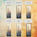 Framed Canvas Print Of Elegant Wildflowers Set Against A Soft Background, Skinny Art, Tall Art, Japanese Style Art, Ukiyo-e Art, Wood Block Print
