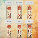 Delicate Birds Perched On Blooming Branch With Red Sun For Traditional Japanese Wall Art Decor Ukiyo-e Style Framed Canvas Print