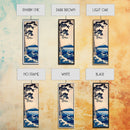 Skinny Art Tall Art Framed Canvas Print Japanese Style Art Blue Pine Tree Mount Fuji Wood Block Print Ukiyo-e Feng Shui Wall Art