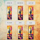 Night Sky Cactus Framed Canvas Print floral desert painting pink orange wall art moody art guest room art
