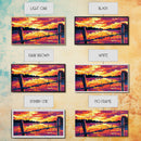 Barbed wire, rustic fence, cowboy art, sunset glow, farmhouse wall art, panoramic painting, western landscape, framed canvas print