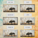 Bison Painting, Framed Canvas Print, Rustic Wall Art, Moody Art, Southwest Wall Art, Extra Wide Art, Farmhouse Art, Above Couch Art