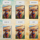 Colorful Bull, Mosaic Wall Art, Chicano Art, Southwest Wall Art, Canvas Print, Farmhouse Art, Rustic Decor, Gift Idea, Boho Art