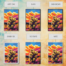 Sunset Cactus, Joshua tree art, pink orange wall art, southwest wall art, gift idea for him, extra wide art, bold colors, Framed Canvas Print