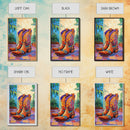 Painted Boots, coastal cowgirl wall art, vibrant rustic decor, colorful western art, cowboy art, southwest wall art, framed canvas print, gift idea