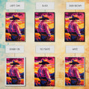 Western Cowboy, Sunset Art, Rustic Wall Art, Coastal Cowgirl Wall Art, Canvas Print, Landscape Painting, Moody Art, Gift Idea For Him