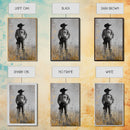 Lone Cowboy, Rustic Art, Western Wall Art, Wabi Sabi Art, Vintage Horse Art, Moody Art, Canvas Print, Framed Cowboy Painting