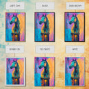 Colorful Horse, whimsical art, horse wall art, vibrant painting, pink abstract art, geometric wall art, boho art, Canvas Print