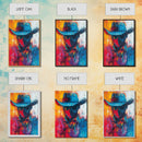 Abstract Cowboy Portrait, southwest wall art, rustic art, boho art, western art, lofi art, framed canvas print, gift idea for him