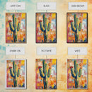 Southwest cactus painting, desert decor, rustic wall art, boho art, framed canvas print, western wall art, gift idea her, botanical prints