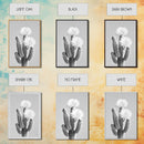 Cactus Bloom, desert botanical, minimalist art, black and white, southwest wall art, framed canvas print, vertical wall art, moody art