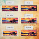 Sunset Wagon Painting, southwest wall art, boho art, Joshua tree art, rustic decor, warm tones, framed canvas print, extra wide art