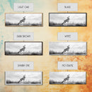 Lone Coyote, southwest wall art, wabi sabi art, extra wide art, moody art, landscape painting, framed canvas print, panoramic art