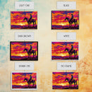 Wild West Cowboy At Sunset Framed Canvas Print, Pop Art, Watercolor Painting, Room Decor Western Aesthetic