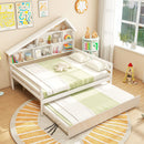 House-Shaped Full Size Daybed with Twin Size Trundle-White