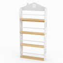 House-Shaped Kids Bookshelf with Anti-falling Baffles-White by LJGDeals
