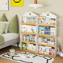 House-Shaped Kids Bookshelf with Anti-falling Baffles-White by LJGDeals