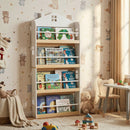 House-Shaped Kids Bookshelf with Anti-falling Baffles-White