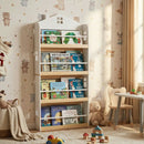 House-Shaped Kids Bookshelf with Anti-falling Baffles-White by LJGDeals