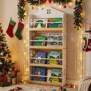 House-Shaped Kids Bookshelf with Anti-falling Baffles-White by LJGDeals