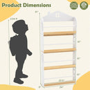 House-Shaped Kids Bookshelf with Anti-falling Baffles-White by LJGDeals