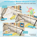 House-shaped Metal Twin Over Twin Low Bunk Bed-Black by LJGDeals