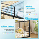 House-shaped Metal Twin Over Twin Low Bunk Bed-Black by LJGDeals