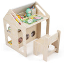 House-shaped Wooden Activity Kids Table Chair Set-Natural by LJGDeals
