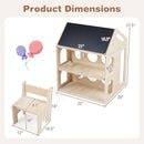 House-shaped Wooden Activity Kids Table Chair Set-Natural by LJGDeals