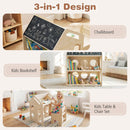House-shaped Wooden Activity Kids Table Chair Set-Natural by LJGDeals