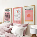 Colorful Pop Art Bright Pink Wall Decor Set by Wall Art Set