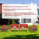 4 Pieces Patio Rattan Furniture Set with Removable Cushions by LJGDeals
