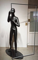 Human Mirror Sculpture Floor Lamp