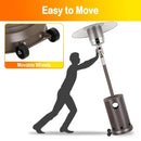 Hykolity 50,000 BTU Propane Patio Heater, Stainless Steel Burner, Triple Protection System, Wheels, Outdoor Heaters (Brown)