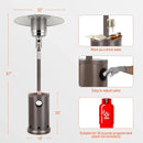 Hykolity 50,000 BTU Propane Patio Heater, Stainless Steel Burner, Triple Protection System, Wheels, Outdoor Heaters (Brown)