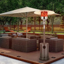 Hykolity 50,000 BTU Propane Patio Heater, Stainless Steel Burner, Triple Protection System, Wheels, Outdoor Heaters (Brown)