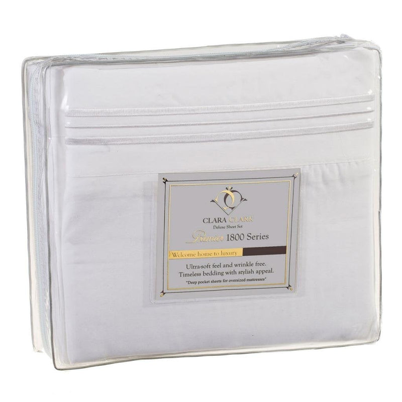 Queen size 4 Piece Sheet Set in White Microfiber, photo 2 of 3