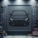 i30N Fastback Front View Metal Neon Car Wall Art - MTN0196