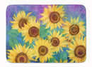 Sunflowers and Purple Memory Foam Kitchen Mat Machine Washable Anti-Fatigue Cushion Comfort Bath or Kitchen Rug