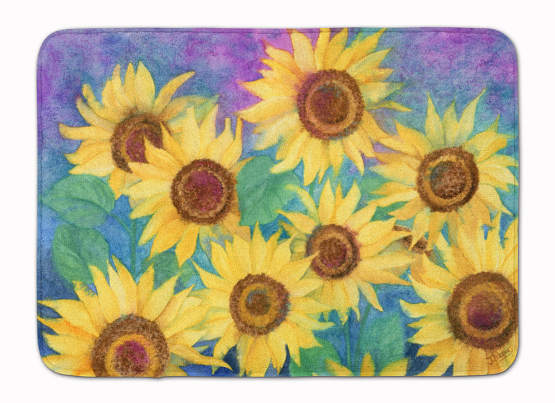 Sunflowers and Purple Machine Washable Memory Foam Mat IBD0247RUG