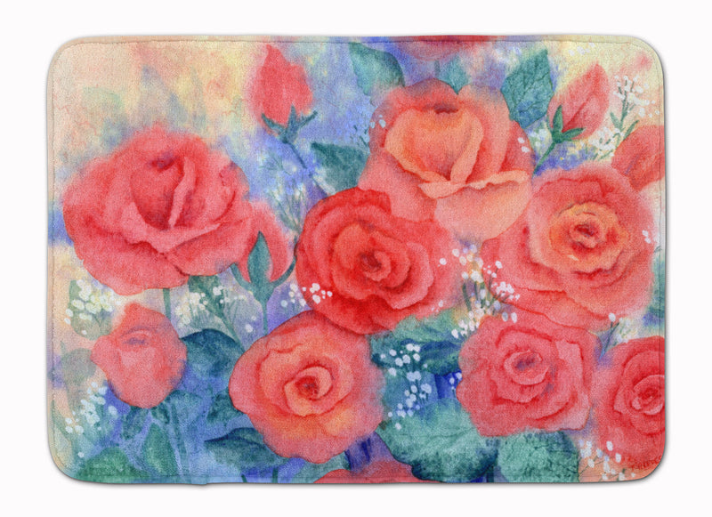 Roses Machine Washable Memory Foam Mat IBD0251RUG