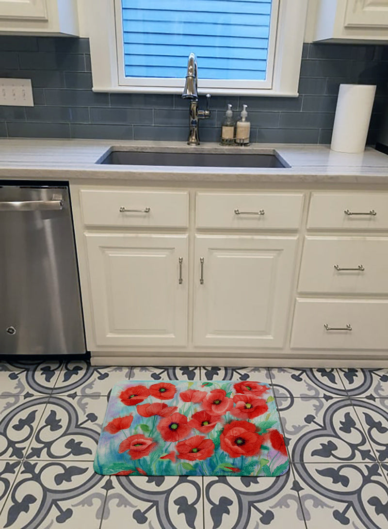 Poppies Machine Washable Memory Foam Mat IBD0258RUG