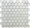 White 12x12 Hexagon Glossy Matte Glass Mosaic Tile (5 pack, 4.83 sq ft/case)