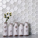 White 12x12 Hexagon Glossy Matte Glass Mosaic Tile (5 pack, 4.83 sq ft/case) - Sample