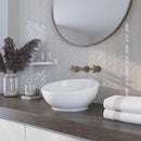 White 10x10 Glossy Matte Chevron Glass Mosaic Tile (5 pack, 3.76 sq ft/case)
