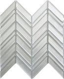 White 10x10 Glossy Matte Chevron Glass Mosaic Tile (5 pack, 3.76 sq ft/case)