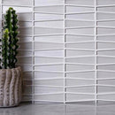 White 12x13 Trapezium Glossy Matte Glass Mosaic Tile (5 pack, 5.38 sq ft/case)