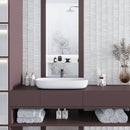 White 12x13 Trapezium Glossy Matte Glass Mosaic Tile (5 pack, 5.38 sq ft/case) - Sample