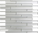White 12x12 Linear Glossy Matte Glass Mosaic Tile (5 pack, 5 sq ft/case)