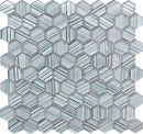Light Blue 12x12 Glossy Matte Hexagon Glass Mosaic Tile (5 pack, 4.83 sq ft/case) - Sample